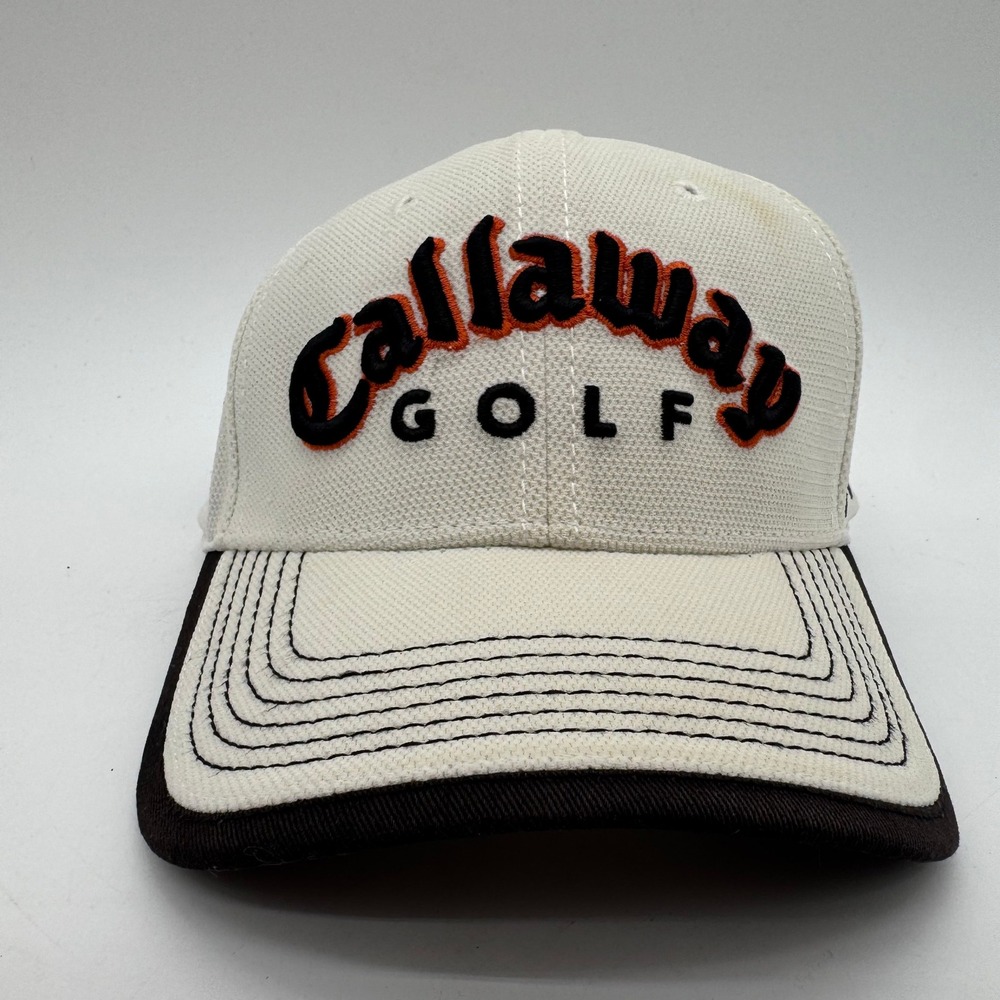 Callaway Golf New Era Adjustable Hat White Black Orange Embroidered Logo OSFA